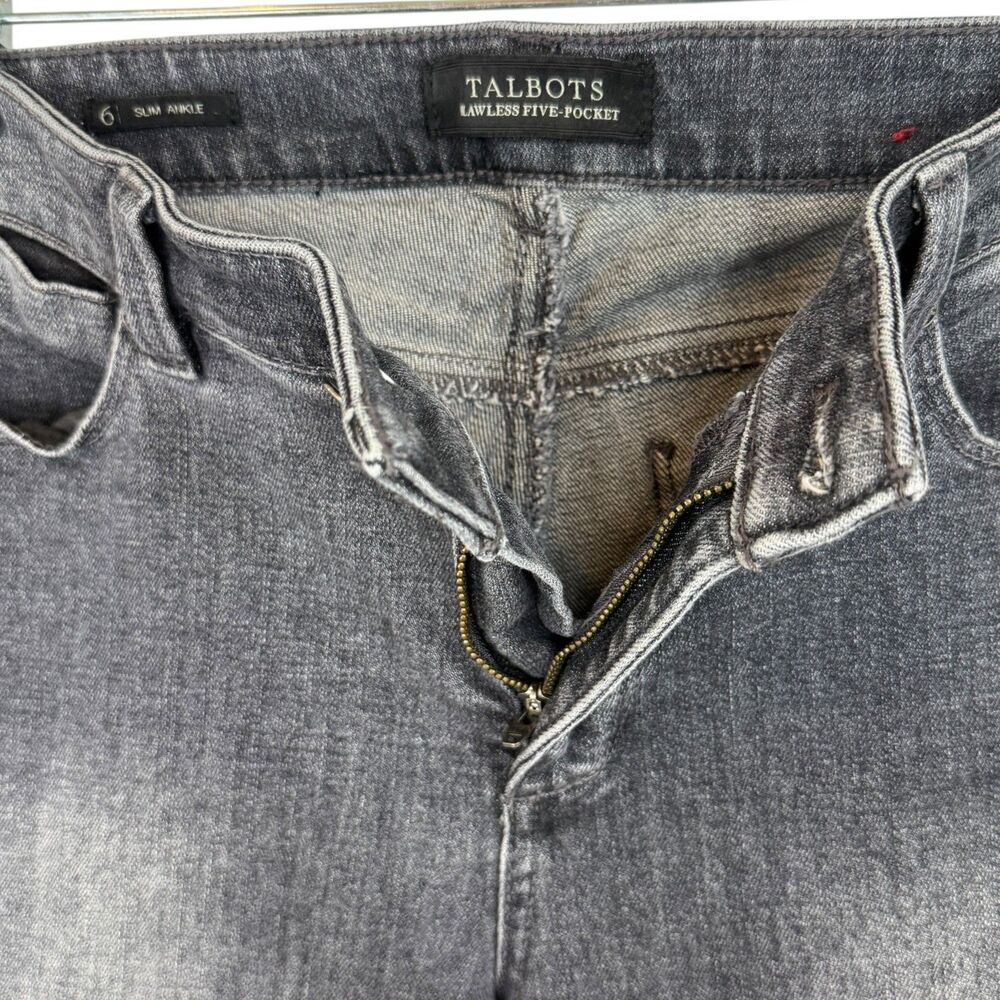 Talbots Grey Flawless 5-pocket slim ankle denim jeans Size 6 - Picture 5 of 10